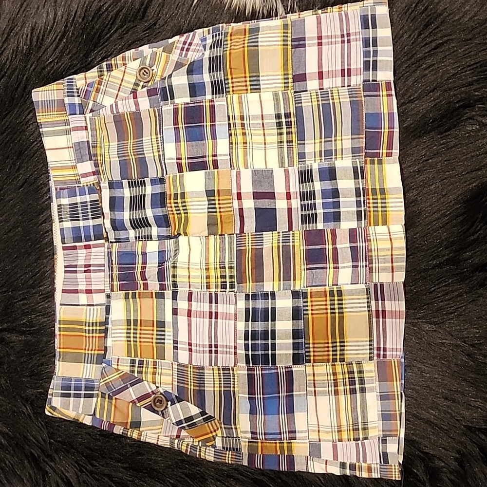 J. Crew Plaid Patchwork Print Mini Skirt, Pre-loved EUC
